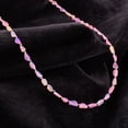 thumbnail image 4 of QNAVIC Pink Ethiopian Fire Opal Gemstone Beads with Silver Ball Dainty Choker Necklace for Women, Handmade Jewelry, Chakra Healing Crystals, Birthstone, Rhodium Plated 925 Sterling Silver Chain 18", 4 of 5