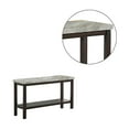 thumbnail image 4 of Sofa Table with Textured Marble Top and 1 Slatted Shelf, Brown- Saltoro Sherpi, 4 of 5