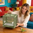thumbnail image 4 of BotaniNest Bird Cage Travel Bird Cage Portable Bird | Small Birds Lightweight Parrots Cage With Standing Pole Detachable Tray Hook Handle Easy Transport Bird For, 4 of 5