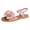 Pink, variant on Rokment Women's 3D Lace Flower Flat Dress Sandals Boho Beach Summer Fashion Casual Low Heels Elastic Strap Slingback Walking Sandals for Comfortable Vacation Beige Size 6
