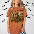 thumbnail image 5 of Just Waiting for Halloween Shirt, Funny Skeleton Pumpkin Shirt, Spooky Fall Graphic Shirt, 5 of 5