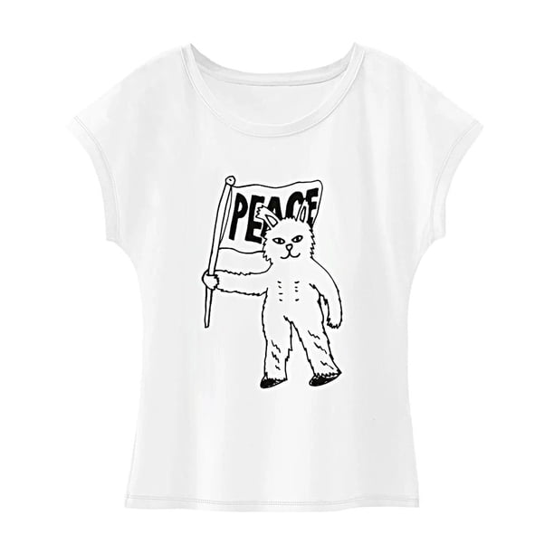 Camiseta para mujer Trajes de verano Camisa de cuello redondo para viaje Regalo del día de San Valentín XL