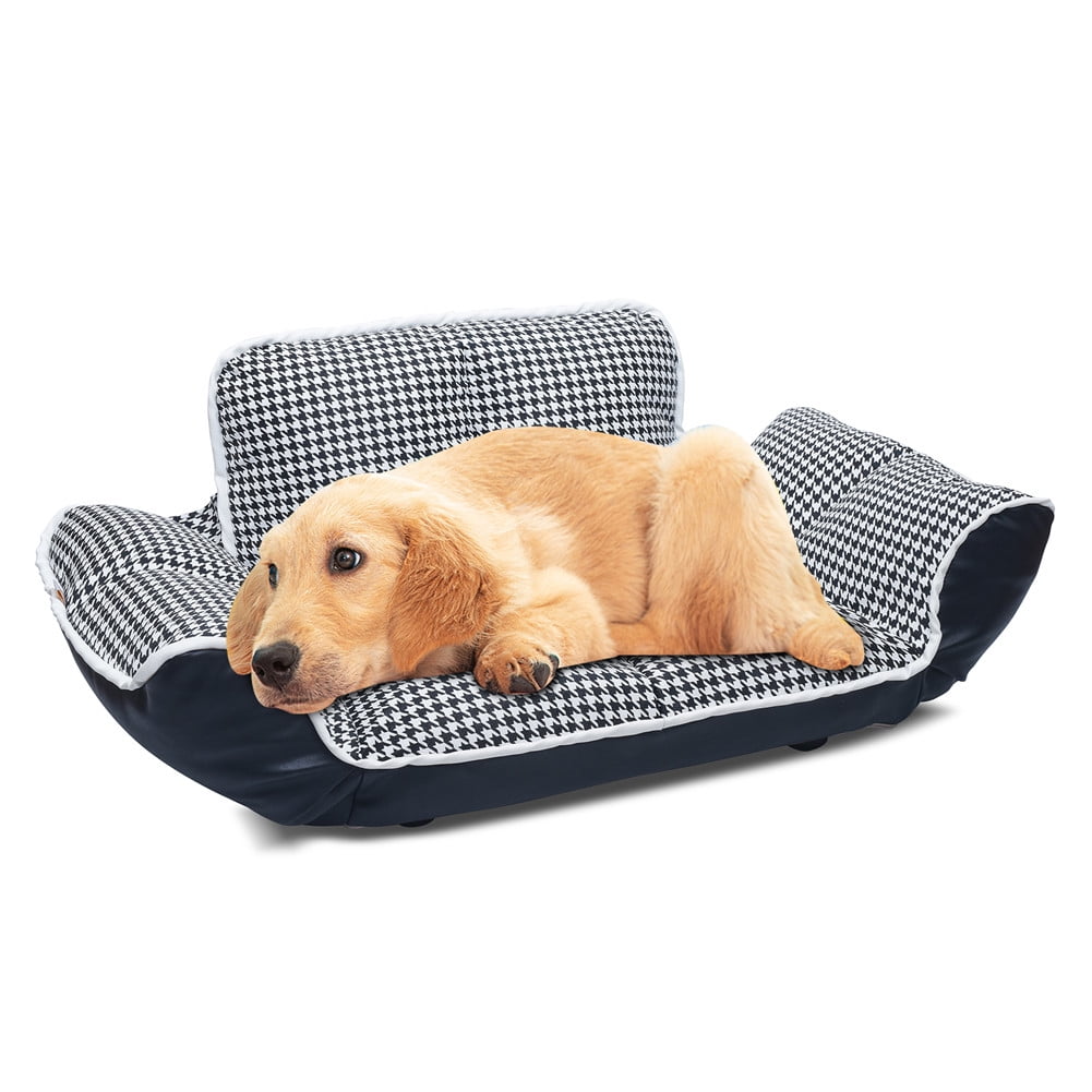 Stark pet bed with pet adjustable armrests and luxurious base, PU + PVC