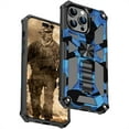 thumbnail image 2 of CCSmall Camouflage Case for Apple iPhone 15 Pro with Metal Kickstand, Camo Phone Cover Built-in 360° Rotate Ring Stand Case for iPhone 15 Pro MC Dark Blue, 2 of 8