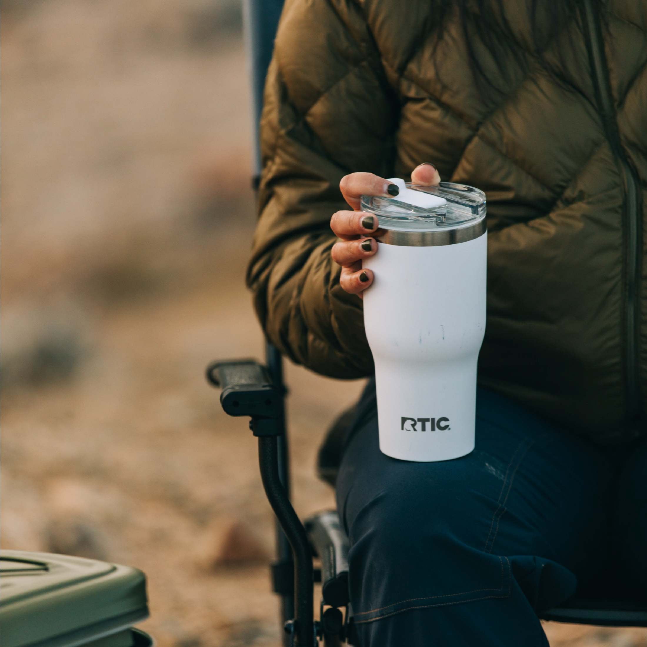 RTIC 20 oz Ceramic Lined Insulated Essential Tumbler with Leak-Resistant Lid, Graphite