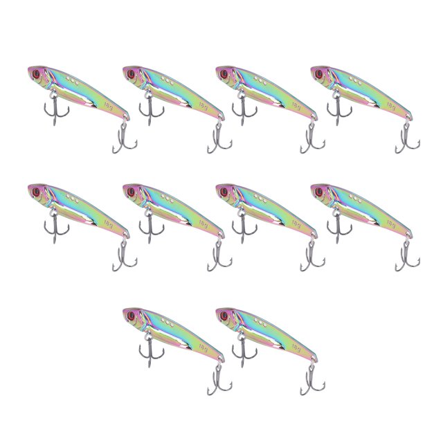 10PCS Forme de Poisson Appât Artificiel Haute Simulation en Alliage d'Aluminium Leurre de Pêche Appât avec Barbe