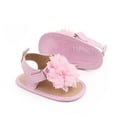 thumbnail image 3 of Seyurigaoka Baby Girls Summer Sandals PU Leather Flower Open-Toe Sandals with Nonslip Soles for 3-11 Months Toddlers Kids, 3 of 6