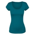 thumbnail image 2 of Emmalise Women's Short Sleeve Tshirt Scoop Neck Tee Value Set (3Pk, Deep Jungle, Purple, Red, Large), 2 of 5