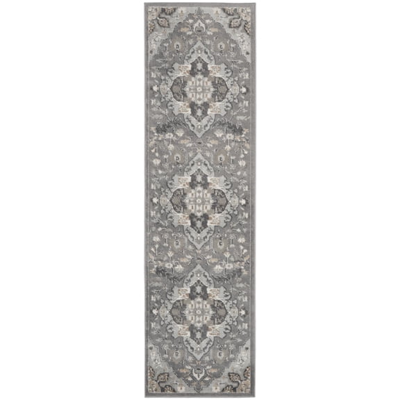 Nourison Elation Persian Ivory Grey 2'2" x 12' Area Rug (2x12)