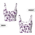 thumbnail image 6 of Uemuo Violets Flowers Pattern Women's Sports Bra - High Impact Support, Breathable, and Comfortable Athletic Bra for Running, Yoga, and Workouts, 6 of 9