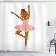 Ambesonne Retro Shower Curtain, Ballerina Dancing Daughter Classic