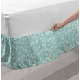 thumbnail image 2 of Butterfly Bed Skirt, Monochrome Style of Various Flying Insects Botanical Elements, Elastic Bedskirt Dust Ruffle Wrap Around for Bedding Decor, 4 Sizes, Pale Seafoam and White, by Ambesonne, 2 of 2