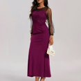 thumbnail image 2 of Ladies' Elegant And Vintage Sequin And Mesh Long Sleeve Flowing Wrap Dress For Evening Parties, 2 of 2