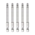 thumbnail image 1 of Unique Bargains 5 Pcs Embout Torx de Sécurité 1/4 Pieds Corps Hexagonal 3 Pieds Long Forets T27 Torx Star S2 Embout Tournevis en Acier Résistant à l'Altération, 1 of 6