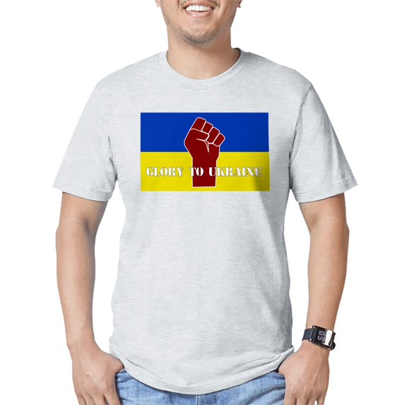 CafePress - Glory To Ukraine T Shirt - Fitted T-Shirt, Vintage Fit Soft Cotton Tee