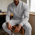 thumbnail image 4 of LEKWK Tracksuit Men 2 Piece Outfit Quarter Zip Mock Neck Sweatshirt and Jogger Sweatpants Athletic Fall Winter Gym Sweatsuits Matching Sets, 4 of 6