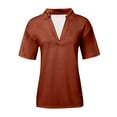 thumbnail image 4 of Womens Short Sleeve Polo Shirts V Neck Collared Business Dressy Casual Tops 2025 Summer Trendy Relaxed Fit Workout Blouses, 4 of 5