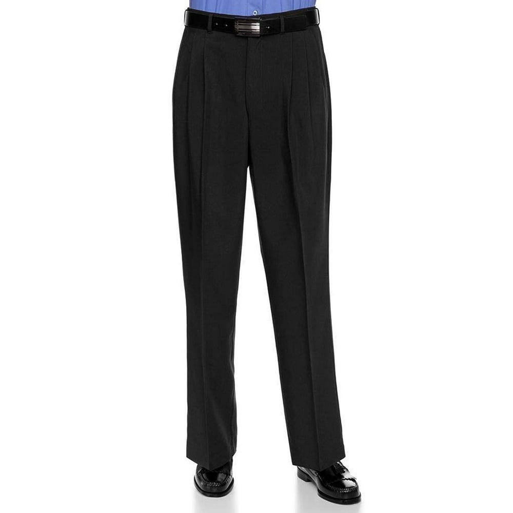 RGM - RGM Mens Dacron Rayon Pleated Front Dress Pants Black 38 Short ...