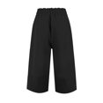 thumbnail image 6 of Wide Leg Capri Pants for Women Elastic Waist Cropped Trousers Loose Casual Lightweight 2026 Summer Lounge Beach Pull On Capris 20" 21" 22" Inseam Black L, 6 of 9