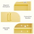 thumbnail image 5 of Marcree Locker Cabinet, Metal Storage Cabinet with Doors, Metal TV Stand for Bedroom, Wide Accent Storage, Yellow, 5 of 9