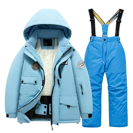 FYDUU Boys Girls Ski Jacket And Pant Set Winter Warm Snowsuits Children s Waterproof Outdoor Ski Suit Windbroof Snowboarding Winter Warm Snow Suits Cute Clothes Top 4-6 Years