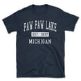 thumbnail image 1 of Paw Paw Lake Michigan Classic Established Men's Cotton T-Shirt, 1 of 1
