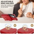 thumbnail image 6 of Wallet Case for Samsung Galaxy S23 Ultra with Card Slots, Ring Holder for Galaxy S23 Ultra Stand Case, Luxury PU Leather RFID Blocking with Wrist Hand Strap Shockproof Protective Cover, Red, 6 of 9