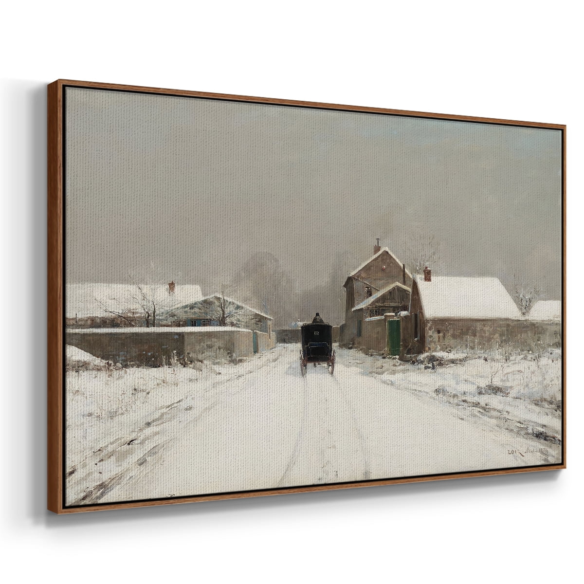 Vintage Animal Print-XXVII By Wexford Home Framed in Walnut Wood Gallery Wrapped Canvas 17 in. x 25 in.