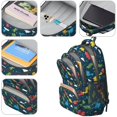 thumbnail image 4 of Dinosaur and Cacti Dark Blue Pattern Cute School Backpack Bag with Padded Back and Adjustable Shoulder Straps 16.9 X 12.6 X 5.9 Inches, 4 of 5