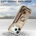 thumbnail image 6 of For Apple iPhone 17 Pro 6.3" Phone Case Wallet With Card Holder,PU Leather Case,Ring Holder Kickstand Magnetic Protective Women Men Cover With Shoulder Strap,Khaki,For iPhone 17 Pro, 6 of 10