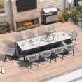 thumbnail image 1 of PURPLE LEAF 11 Pieces Modern Patio Dining Set, Rectangular Aluminum Outdoor Table and 10 All-Weather PE Rattan Chairs Set for Kitchen Porch and Garden, Grey, 1 of 9