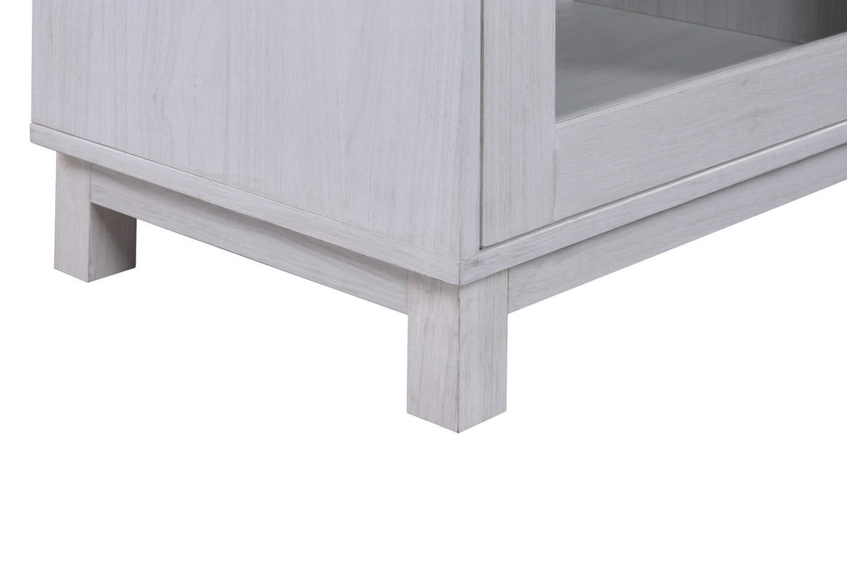 BaPiPro 70" Wide TV Stand Console with Electric Fireplace, Heater, and Storage Cabinets, White Walnut Finish