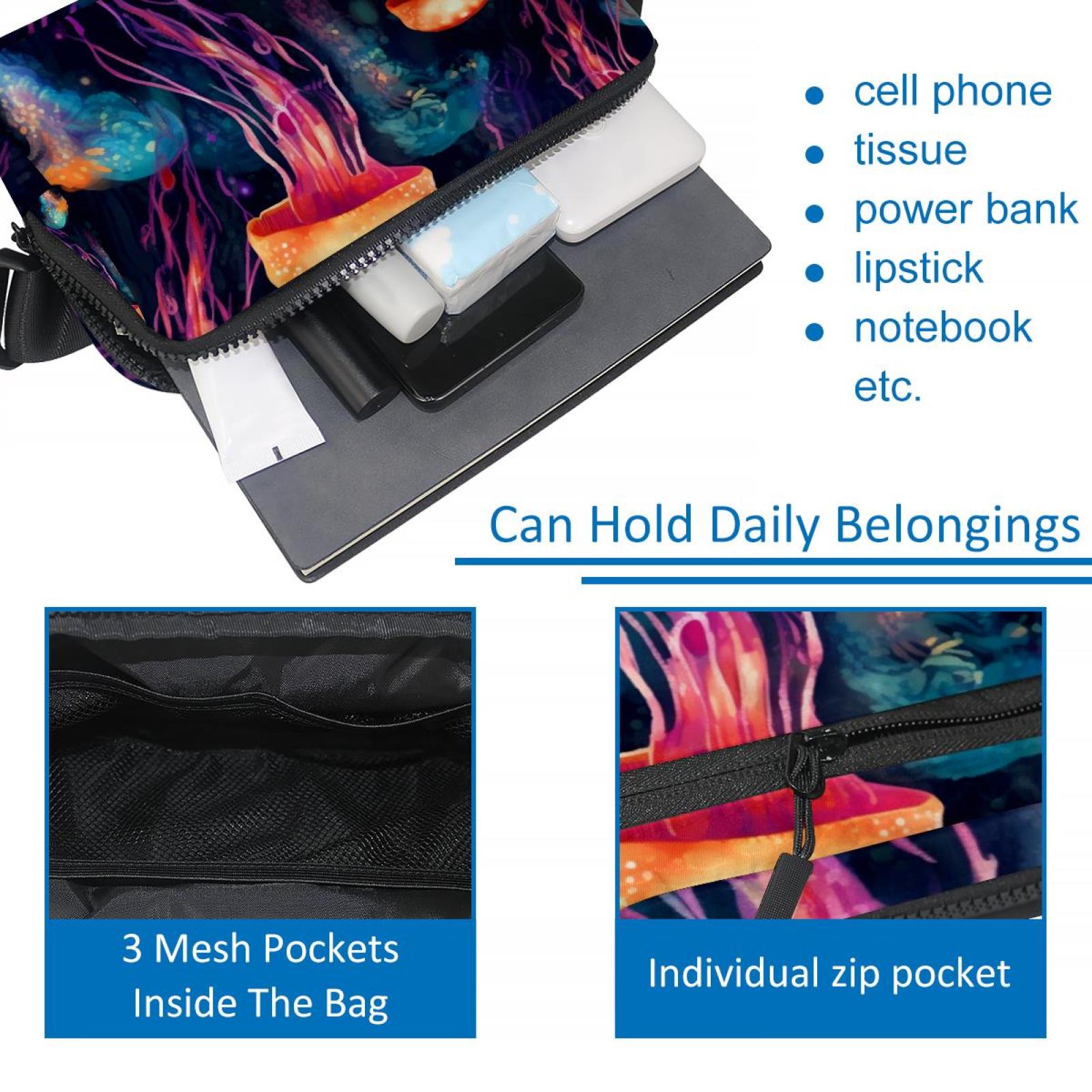 Jellyfish Lightweight Adjustable Crossbody Bag Fanny Pack Running Belt Extension Strap Unisex