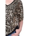 thumbnail image 3 of NY Collection Women's Sequin Poncho Top Gold Size Petite Large, 3 of 3