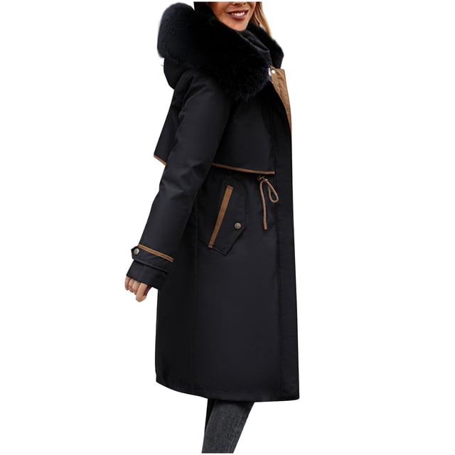 Birdeem Manteau Long en Coton Réversible pour Femme, Hiver, Décontracté, Ample, Mode, à Poches Colorées, à Fermeture Éclair