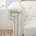 thumbnail image 4 of Classic Teddy Velvet Sofa, Upholstered Tufted Single Couch Armchair with Removable Cushion Solid Wood Legs for Living Room Bedroom Apartment, 4 of 14