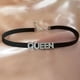 thumbnail image 3 of Collar de papá con letras de diamantes de imitación, gargantilla de cuero suave negro, joyería Sexy para el cuello de fiesta, Collar con nombre personalizado, regalo DIY, 3 of 4