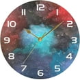 thumbnail image 5 of GZHJMY Space Galaxy Wall Clock, 10" Silent Non Ticking Round Clock, Oil Painting Easy to Read Clock for Living Room Bedroom Bathroom Home Decor Holiday Gifts, 5 of 7