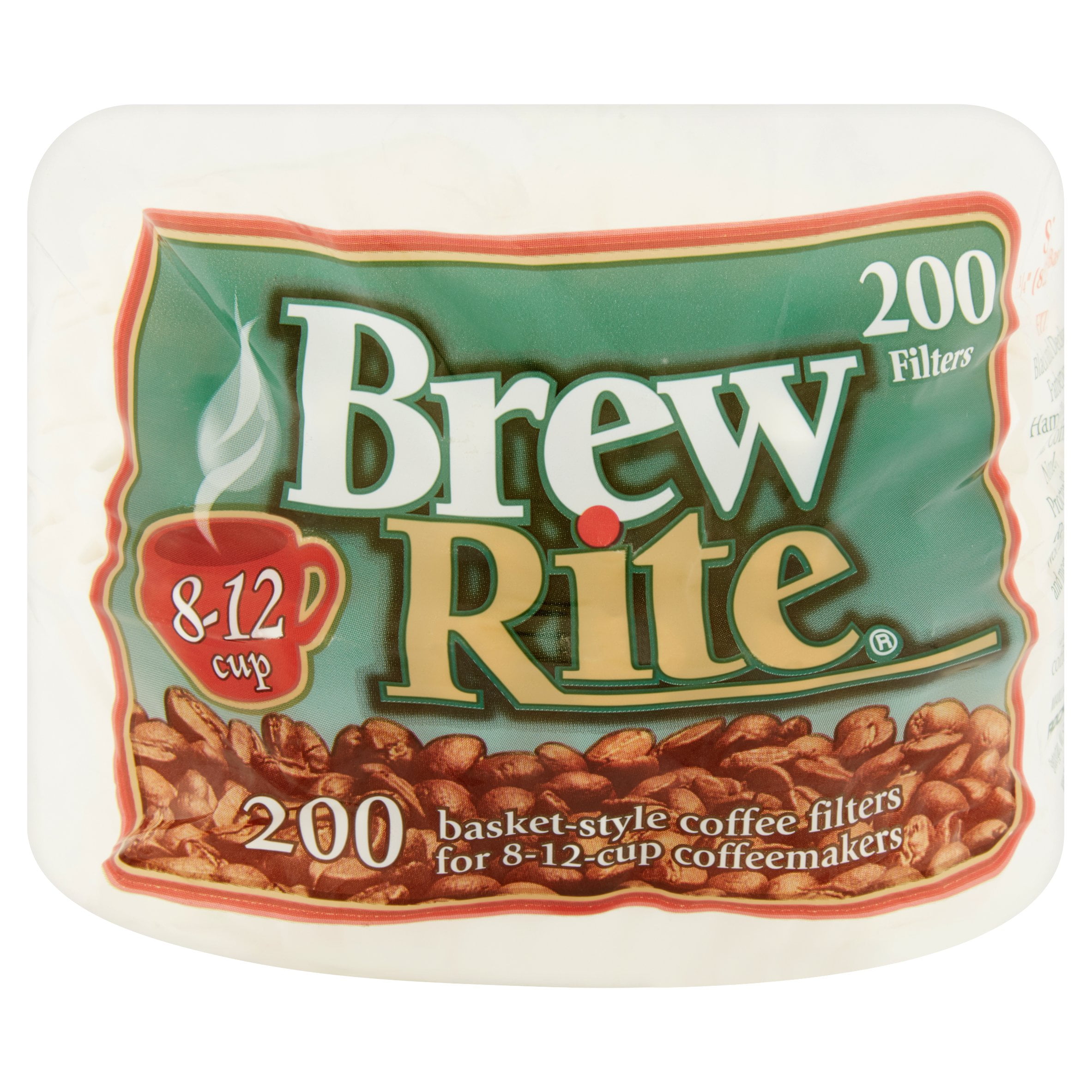 Brew-Rite 4 Cup Coffee Filters 200 Ct Basket Disposable Filters 3" Base 