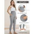 thumbnail image 4 of Women's Maternity Pants Casual Maternity Activewear Pregnancy Sweatpants with Pockets, 4 of 5