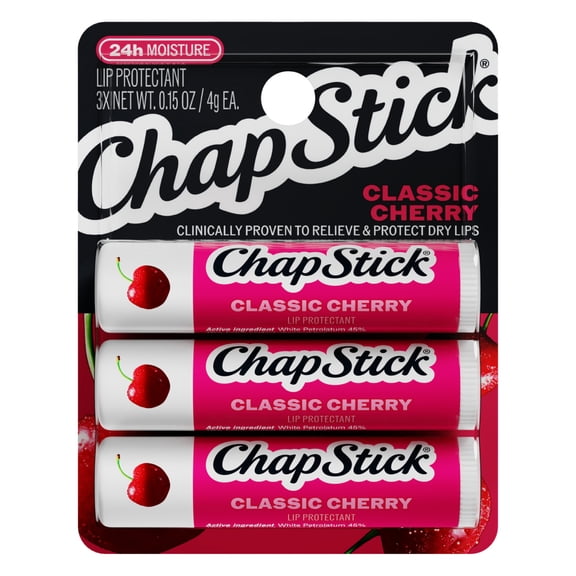 Chapstick Classic Cherry Lip Balm Set - Cherry - 3ct/0.45oz: Lip Moisturizer, Sulfate-Free, Paraben-Free