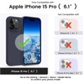 thumbnail image 6 of Designed for iPhone 15 Pro Case, Silicone Shockproof Slim Thin Phone Case for iPhone 15 Pro(6.1 inch), (Midnight Blue), 6 of 12