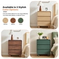 thumbnail image 6 of Wirrytor Walnut 3-Drawer Curved Edge Nightstand, Mid-Century Modern Bedside Table With Ball Legs, Versatile End Table For Bedroom & Living Room, 6 of 6