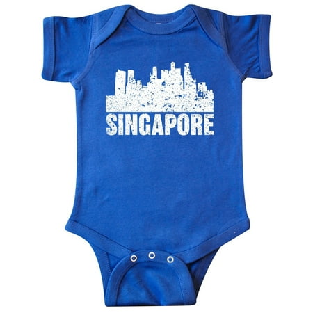 

Inktastic Singapore City Skyline with Grunge Gift Baby Boy or Baby Girl Bodysuit