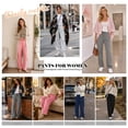 thumbnail image 6 of SWQZVT Womens Straight Leg Sweatpants Drawstring Sweat Pants with Pockets Elastic Waisted Lounge Casual Trousers, 6 of 7