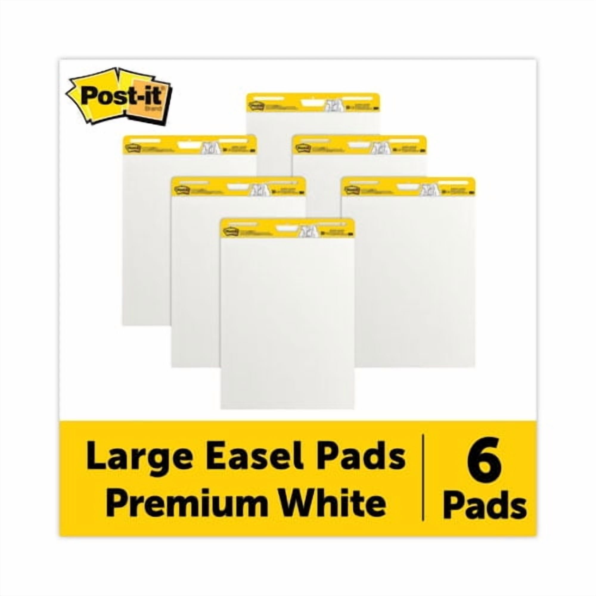 Vertical-Orientation Self-Stick Easel Pad Value Pack, Unruled, 25 x 30, White, 30 Sheets, 6/Carton | Bundle of 2