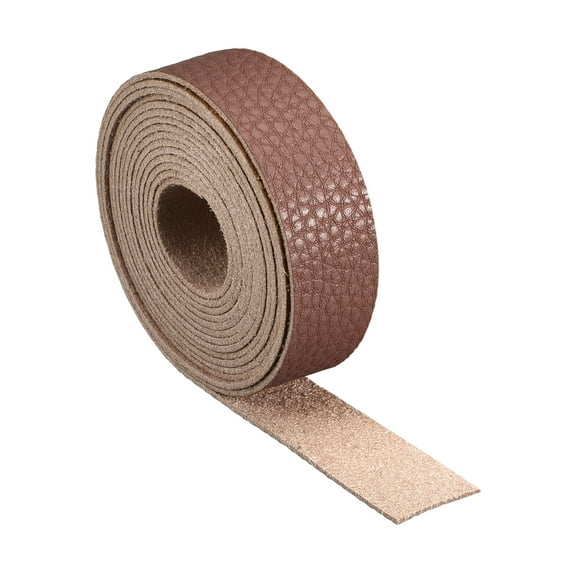 Leather Straps for Crafts, 1 Pack 1/2" Wide Full Grain Leather Strips(Coffee)