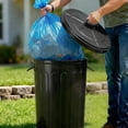 thumbnail image 2 of Plexon 20 Gallon Metal Trash Can with Lid Outdoor Large Garbage Can Decorative Trash Can Heavy Duty Powder Coated Metal Bucket with Lid for Garage Workshop Storage Farmhouse, Black, 2 of 9