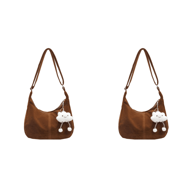 Bolso Gamuza Con Forma Media para Mujer Correa Ajustable Hobo (marrón)