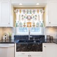 thumbnail image 5 of Yayeee Kitchen Curtains Tier Pair Light Filtering 27"x36" Rod Pocket Short Cafe Window Panel, Cute Animal, 5 of 7